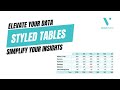 Styled Tables: Elevate Your Data, Simplify Your Insights