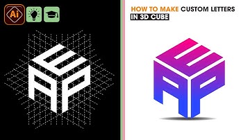 How To Make Any Custom Letters Logo Template With 3D Cube  Adobe Illustrator Tutorials  In Grid