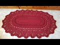 1 سجادة كروشية قمةالإبداع والتميز شرح تفصيلي خطوة بخطوة مفرش بيضاوي بالكروشيه  Rug/carpet in Crochet