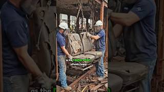 🚆From Rust to Perfection!🔥Watch this abandoned train carriage get a complete transformation #shorts