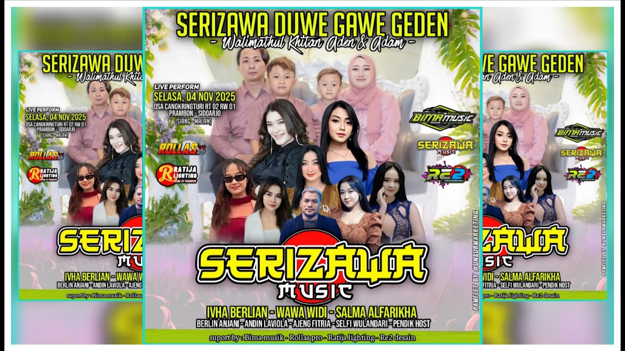 LIVE STREAMING MALAM SERIZAWA MUSIC  || WALIMATUL KHITAN ADEN & ADAM || DS. CANGKRINGTURI