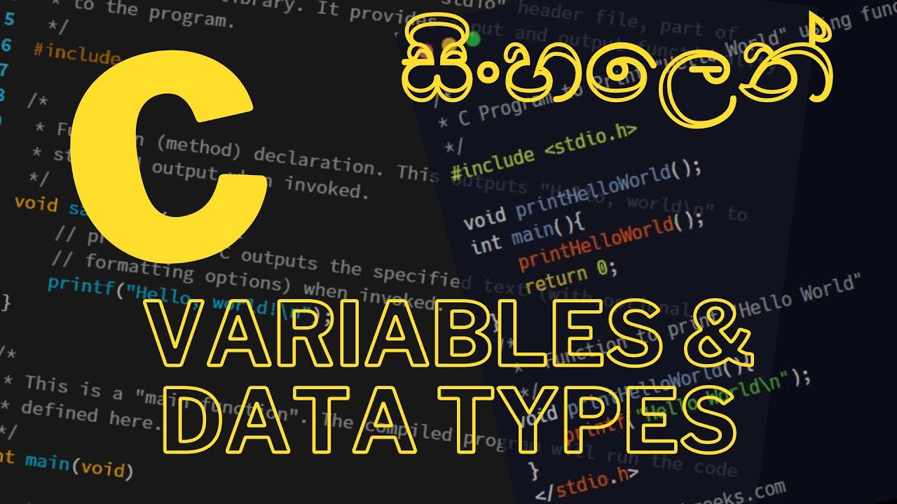 C Programming - 05 || Variables & Data Types || Sinhala - YouTube