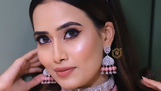 How I Get Ready For वेडिंग सीज़न के लिए | Soft Glam Wedding Guest Makeup Look  @pkmakeupstudio screenshot 4