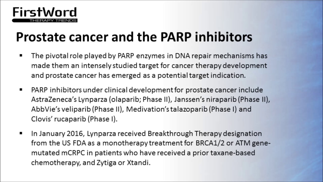 FirstWord Analyst Notes Prostate Cancer and PARP