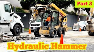 CAT® HYDRAULIC HAMMER in Action (Part 2/3) ~ Water Main Replacement Project 
