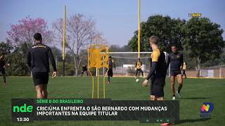 Criciúma prepara mudanças na equipe para enfrentar o São Bernardo
