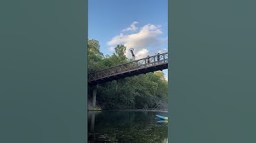 DOUBLE BACKFLIP OFF OF A BRIDGE 😳 #shorts