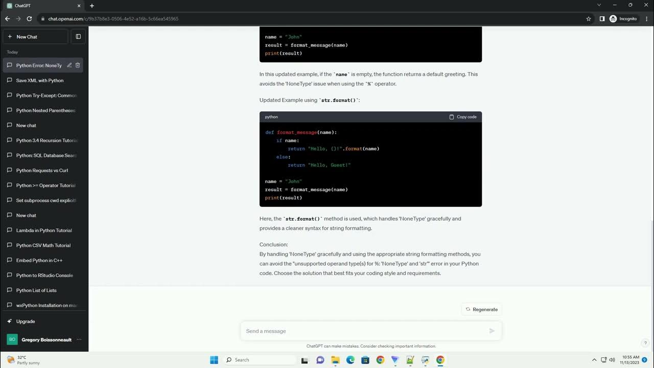 Python error unsupported operand type s for nonetype and str on my code