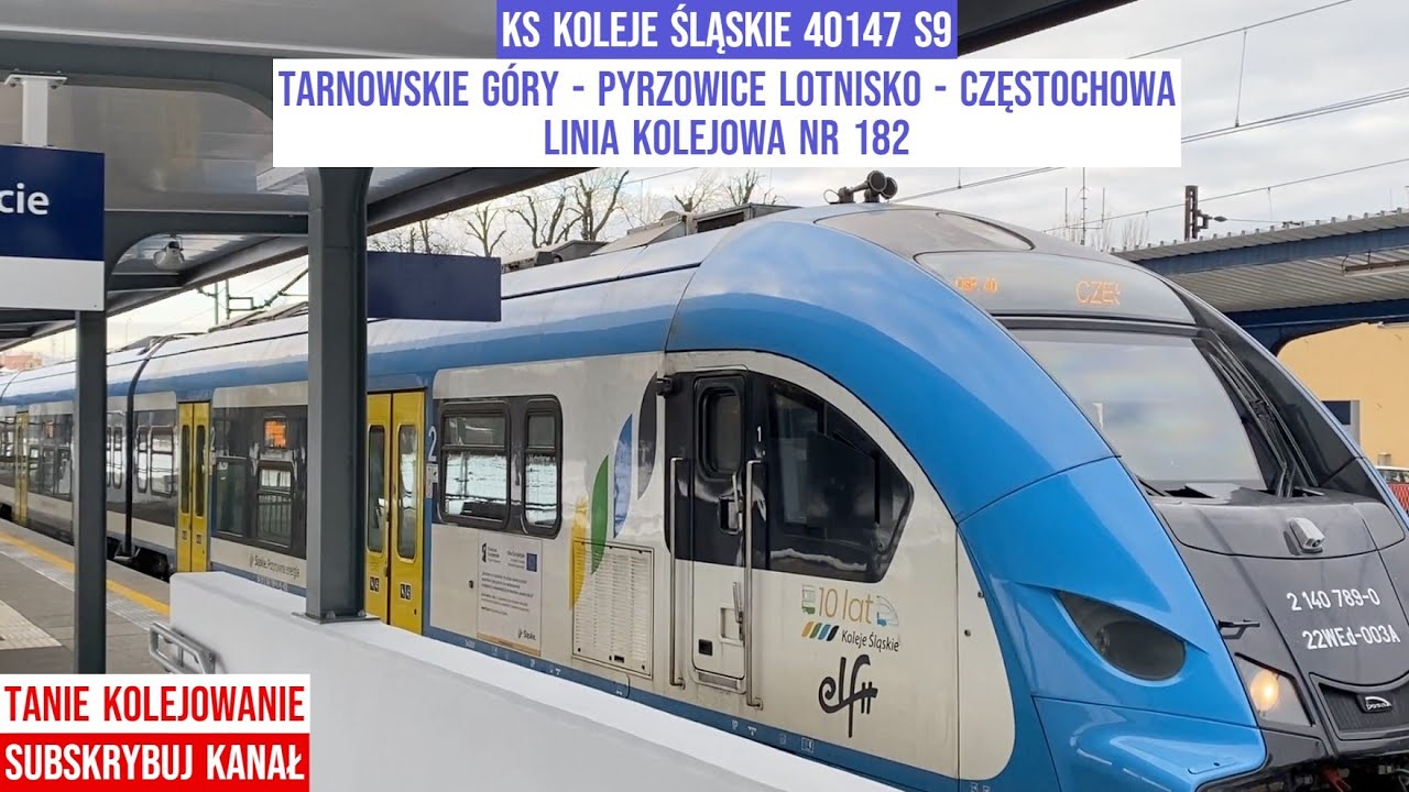 Pociąg Train Zug Koleje Śląskie 40147 S9 Tarnowskie Góry - Pyrzowice Lotnisko - Częstochowa Linia182