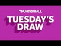 The National Lottery Thunderball draw results from Tuesday 14 June 2022