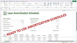 Amortization Schedule For Excel 365