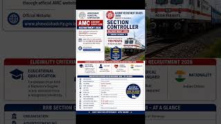 RRB Section Controller &amp; AMC Clerk Recruitment 2026: Apply Now!