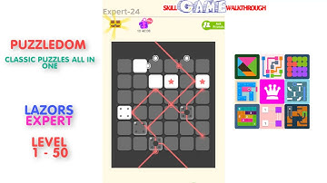 Puzzledom - Lazors Expert Level 1 - 50 - Walkthrough