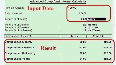 Tally TDL for Advanced Compound Interest Calculator   Tally Add on for  Compound Interest Calculator