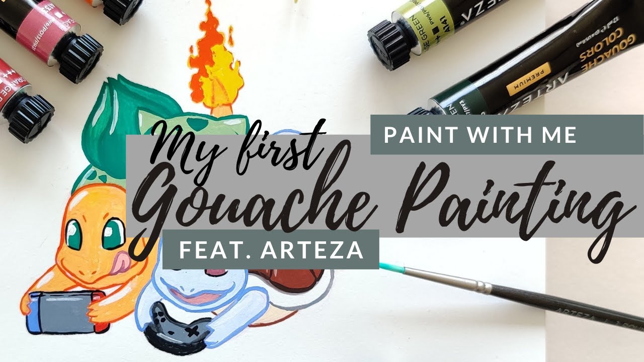 Paint With Me || My first Gouache Painting feat. ARTEZA - YouTube