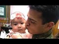 Army dad runs off plane to meet newborn daughter | Militarykind