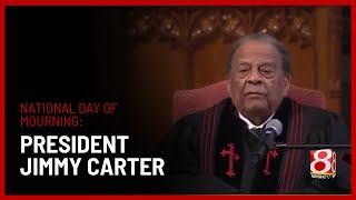 Reverend Andrew Young says Jimmy Carter was a "blessing" in tribute