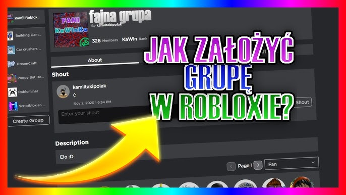 Jak Zalozyc Grupe W Robloxie Roblox Youtube