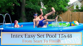 Intex Easy Set Pool 15 x 48 Set Up & Ground Prep Install Step By Step