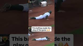 This ball boy made the play of his life in front of the A’s bullpen 😳🔥 #baseball #mlb