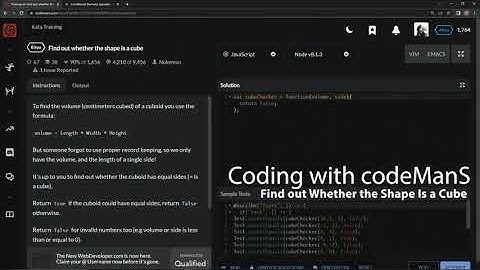 Codewars 8 kyu Find out Whether the Shape Is a Cube Javascript