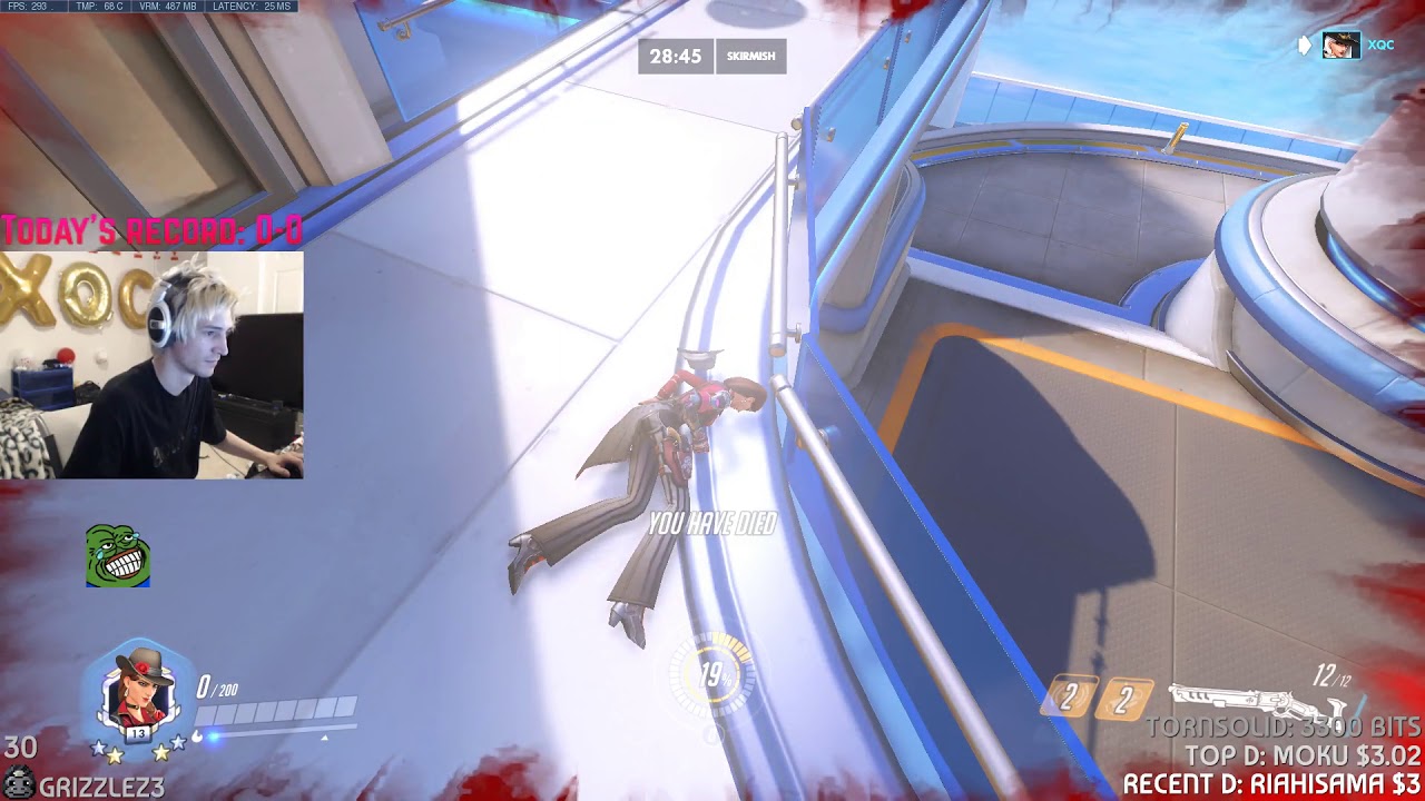 xQc testing Ashe in overwatch