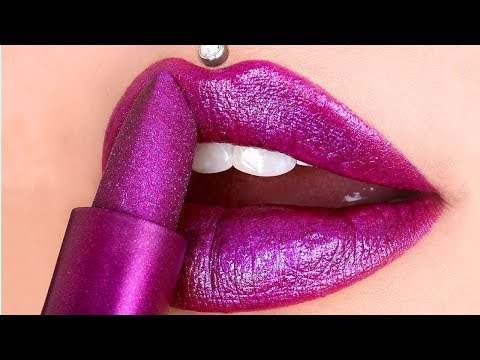 trending-purple-lipstick-shades-for-2019---color-lipstick,-lipstick-tutorial-compilation