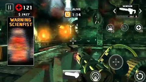 Dead trigger 2 minigun & ammo chicken defend gameplay level 56 take no damage TDU 50+
