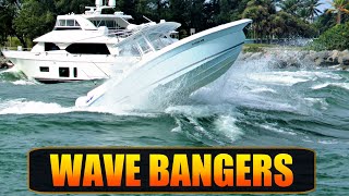 WOMAN FELL DOWN !! HAULOVER BOATS FIGHTING WAVES !! BOAT ZONE