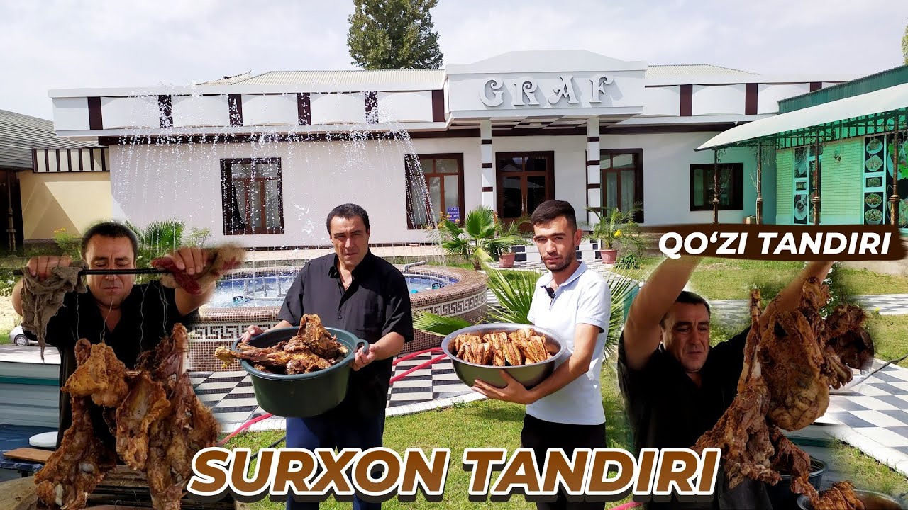 Surxon qo'y tandir go'shtini tayyorlash • Surxondaryo, Sariosiyo, Graf restorani