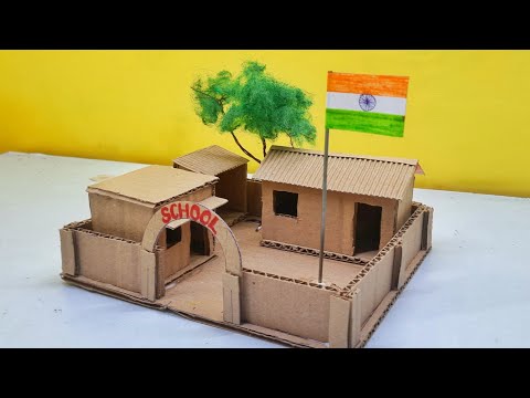 Mini School Project from Cardboard | Diy Cardboard Primary School Model