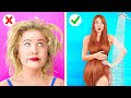 SHORT HAIR VS LONG HAIR STRUGGLES💇‍♀️ Smart Beauty Hacks and Funny Situations by 123 GO!