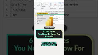 Learn Power BI: 6 Data Types You Need To Know! #powerbi