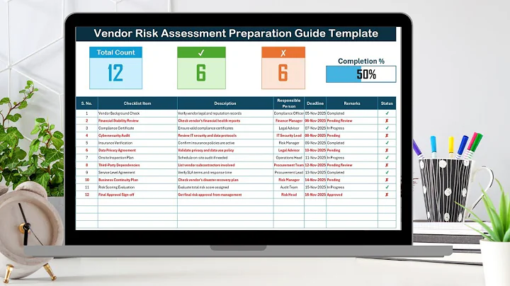 Vendor Risk Assessment Preparation Guide Checklist in Excel