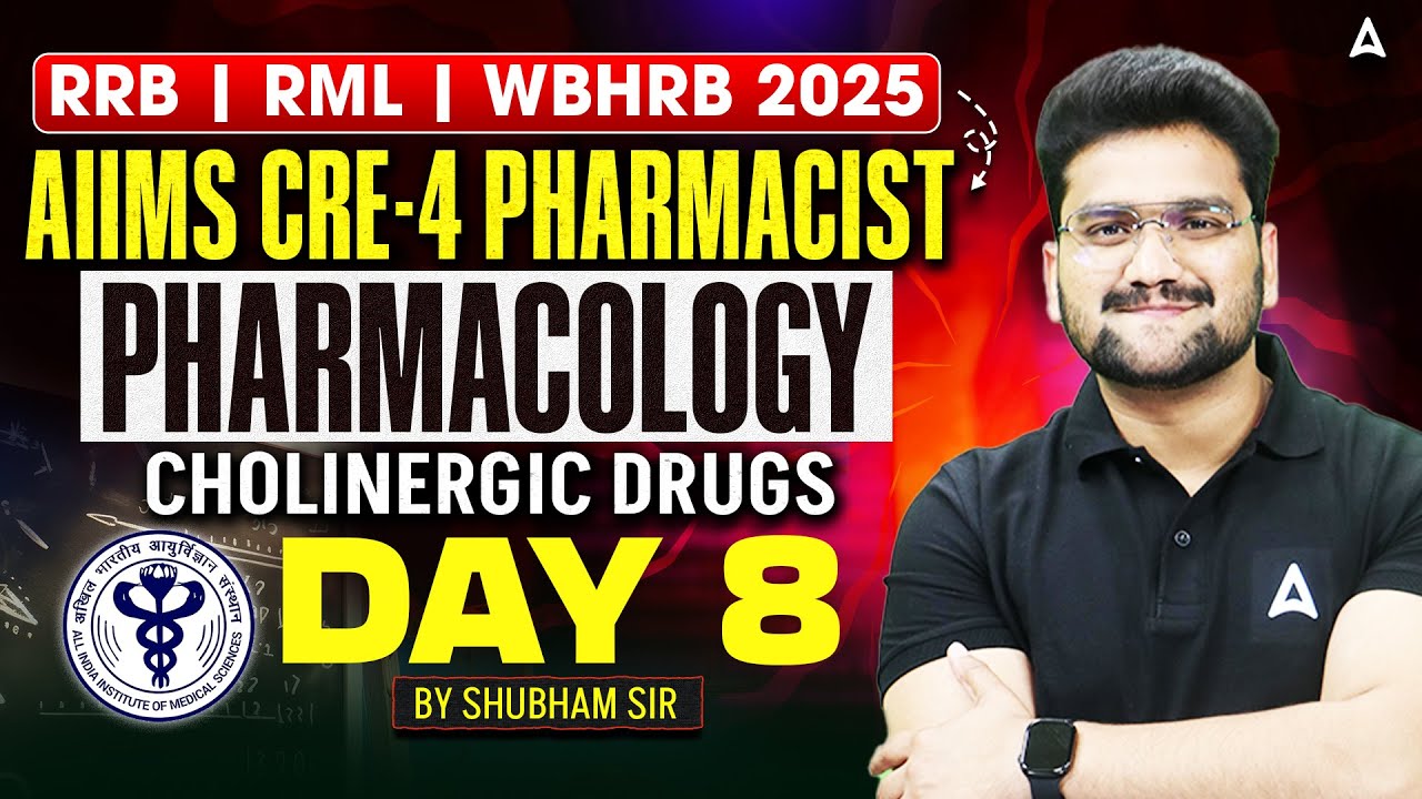 AIIMS CRE-4 Pharmacist 2025 | Pharmacology Day 8 | Cholinergic Drugs Complete Lecture