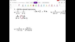 06 Hmk Rational Expressions Q#4a