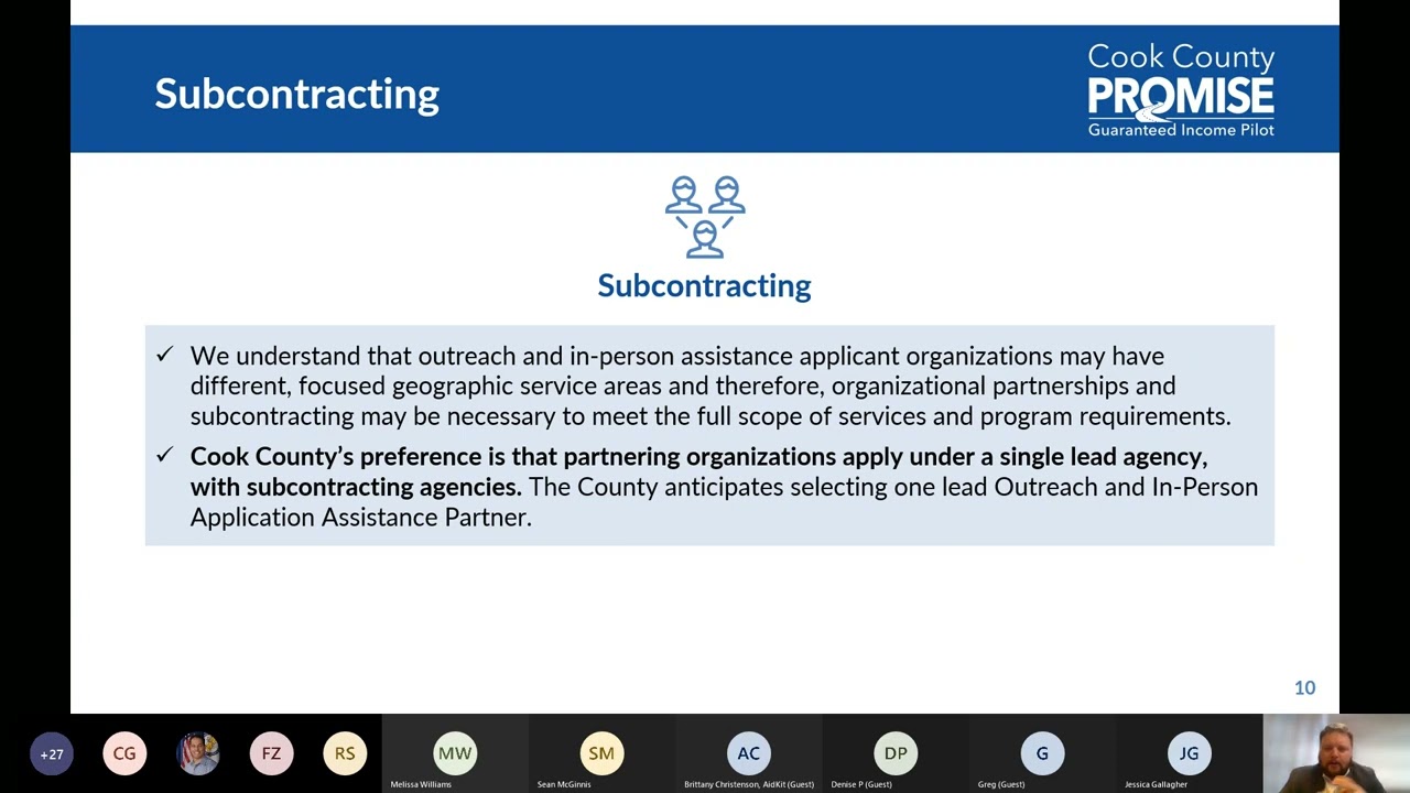 Cook County Promise Guaranteed Income Pilot: Outreach Application Assistance Partner Info Session