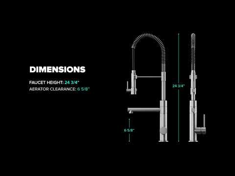 Змішувач для кухні з двома кранами чорна сталь Kraus ARTEC PRO KPF-1603MBSB, видео 4