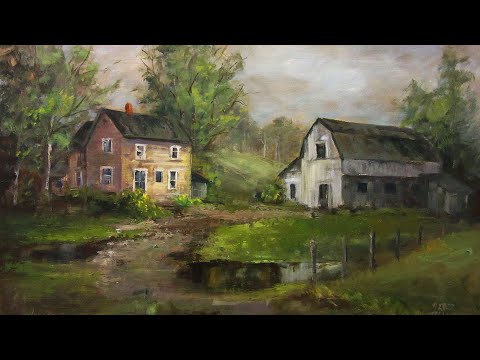 Old Farm Acrylic Landscape Techniques, Farm House Paintings