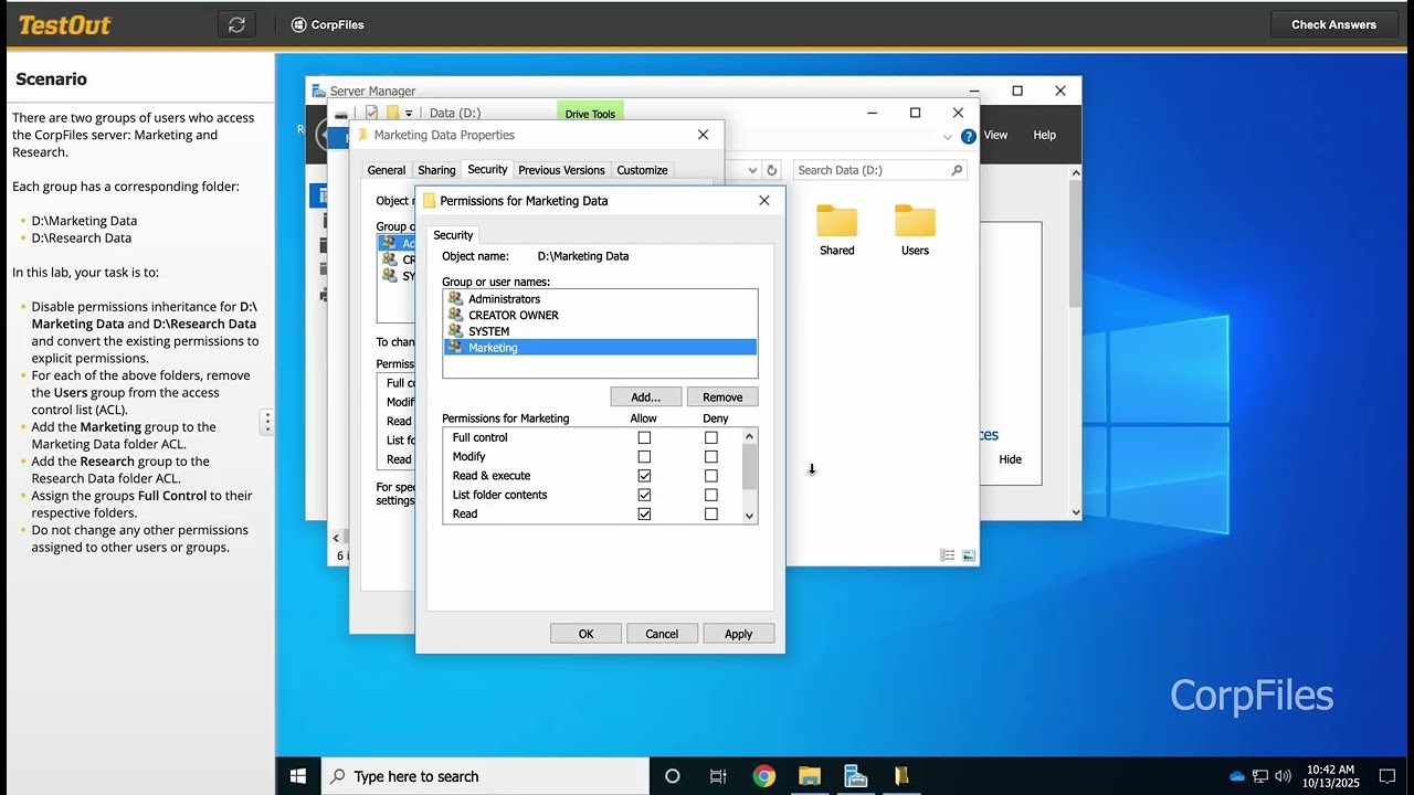 8.2.5 Configure NTFS Permissions - YouTube