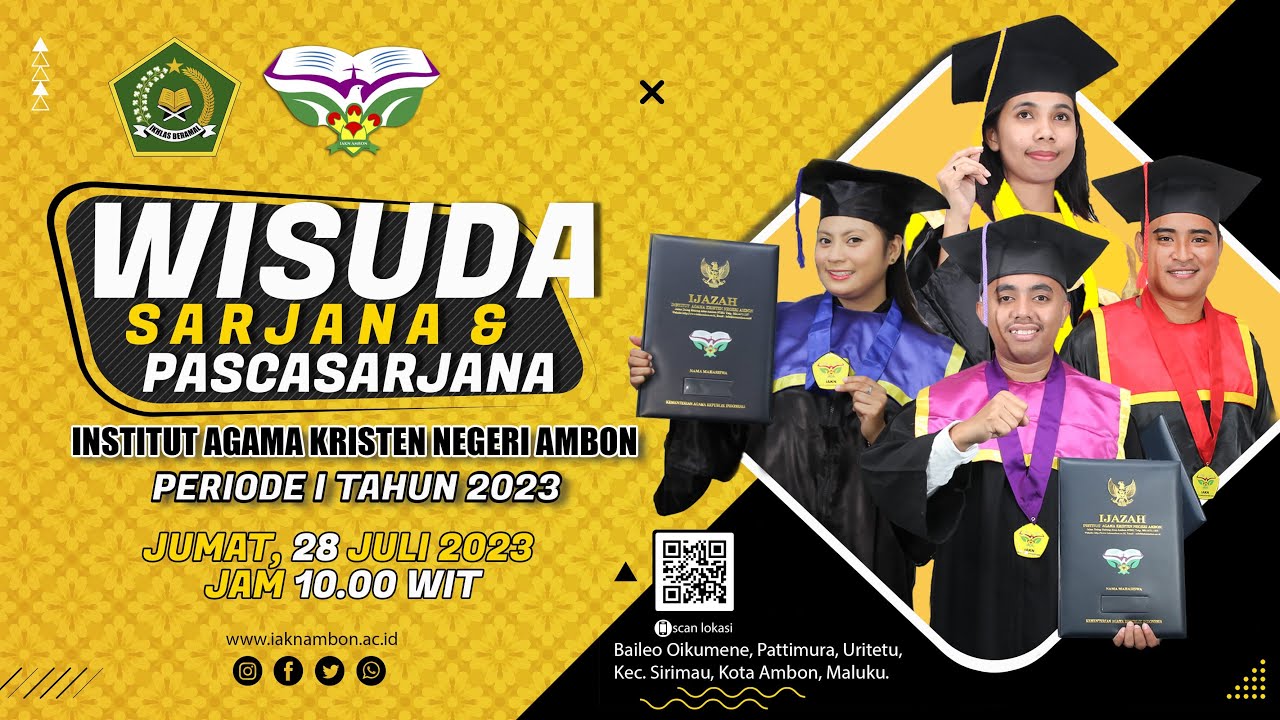 Wisuda Sarjana dan Pascasarjana IAKN Ambon periode I Tahun 2023