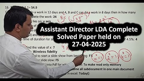 Assistant Director LDA Paper 100 Questions Completed,  held on 27-04-2025 | Municipal Officer Paper
