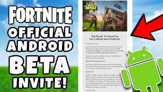 Official Fortnite ANDROID BETA Invite Email! - Fortnite Android BETA How To Download