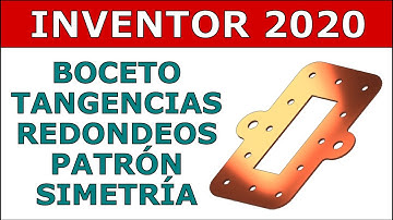 Tutorial Inventor 2020 | Boceto y extrusión: tangencia, redondeos, patrón rectangular y simetría