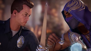 Mortal Kombat 1 - T-1000 vs Rain | All Intro/Interaction Dialogues