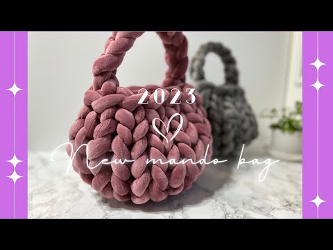 指で編む】【必見】❤︎新しい形のマンドゥバッグ〜How to make a 