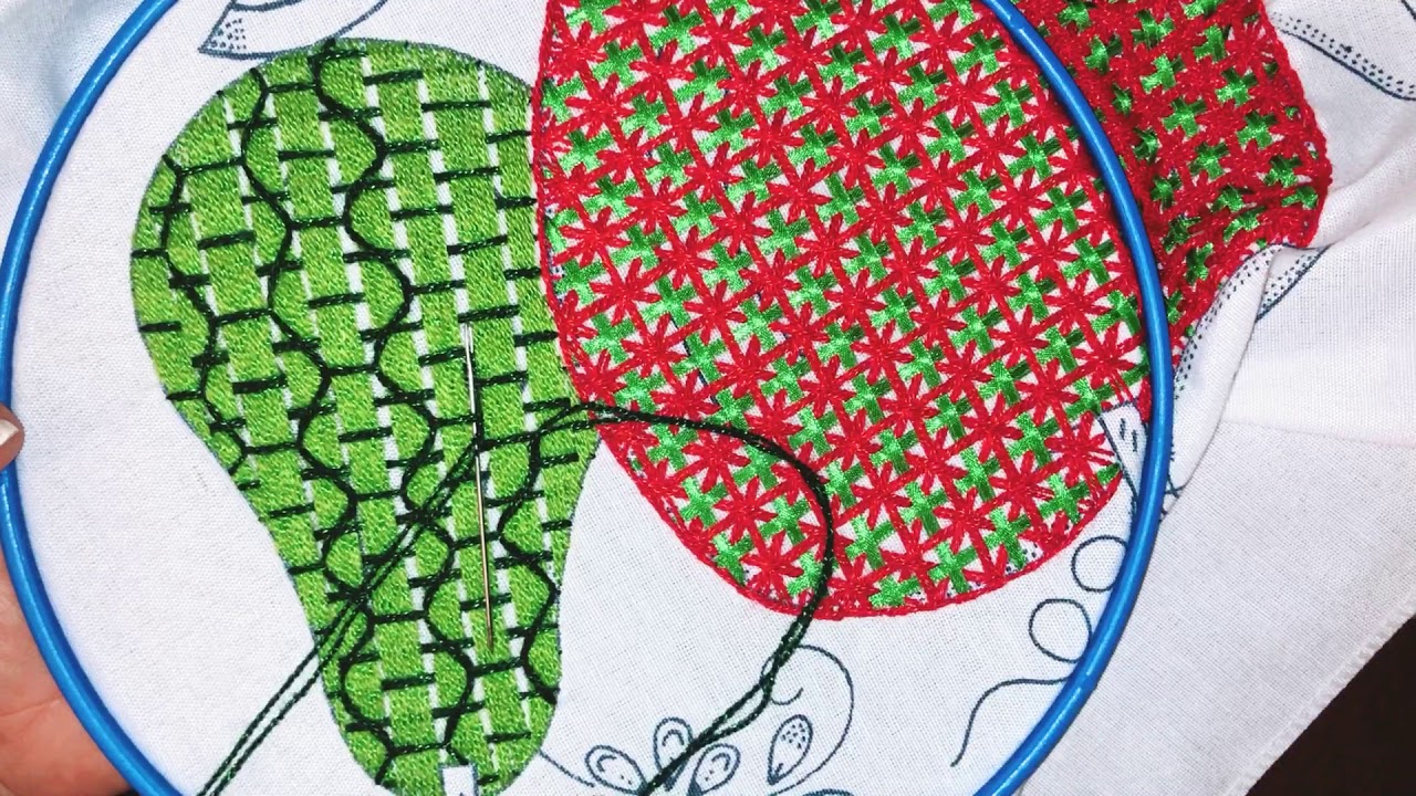 Bordado Fantasía Pera 6 / Hand Embroidery Pear / Fantasy Stitch