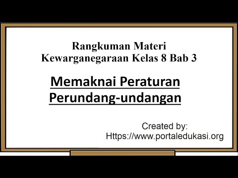 Rangkuman Materi PKN Kelas 8 Bab 3 | Memaknai Peraturan Perundang-undangan.