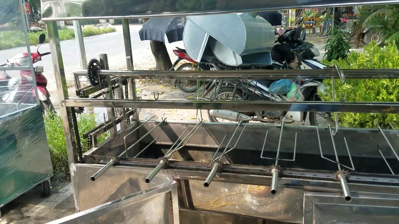 Lò quay gà vịt lợn inox 2 tầng, giá siêu rẻ