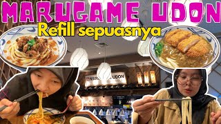 #vlog MAKAN MARUGAME UDON BEBAS REFILL SEPUASNYA?? RUGI GAK NYOBAIN